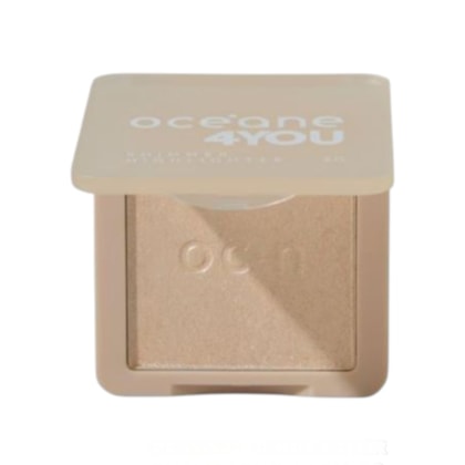 Iluminador facial pó compacto Shimmer Oceane cor champagne