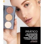 Paleta iluminadores pó compacto 3 cores Highlight Oceane