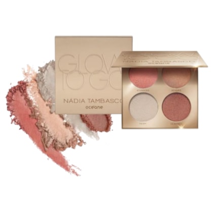 Paleta iluminadores pó compacto 4 cores Glow to go Oceane